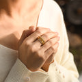 model wearing the Personalized Name Stack Ring