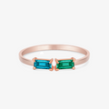 rose gold Personalized Baguette Birthstones Ring