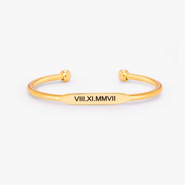 gold-colored Custom Engraved Bangle