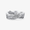 Personalized Guardian Angel Wing Ring on white background