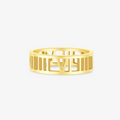 gold-colored Personalized Roman Numerals Ring on white background