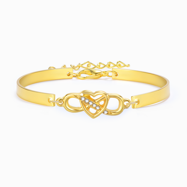 To My Soulmate, Feel My Love Infinity Heart Bracelet gold variant