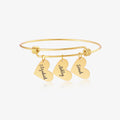 gold Personalized Heart Name Bracelet on white background