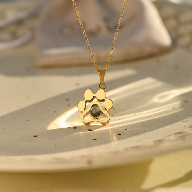 Creative shot for Gold Personalized Pet Photo Necklace