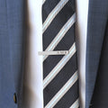 neck tie with silver Personalized Tie Clip