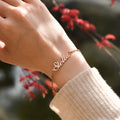 Model wearing Personalized Script Name Bracelet