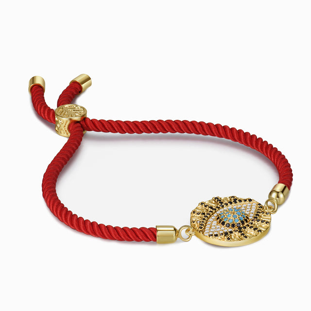 To My Daughter, Evil Eye Red String Protection Bracelet on white background