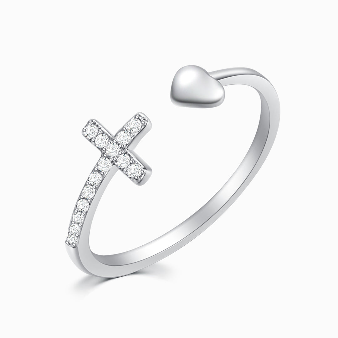 To My Daughter Pray Through It Cross & Heart Ring | CARINA – Carina