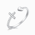 To My Daughter Pray Through It Cross & Heart Ring on white background