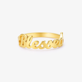 gold Stackable Dainty Name Ring