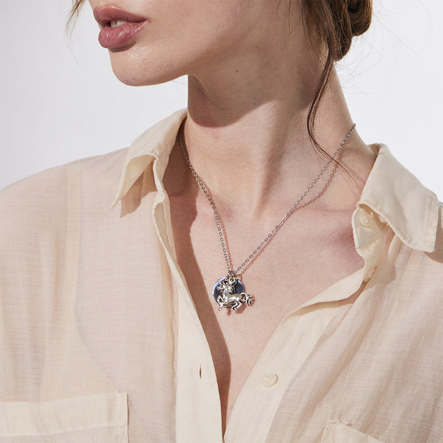 model wearing Unicorn Birthstone Necklace