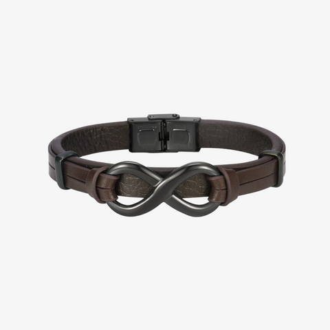 To My Man, Forever and Always Infinity Leather Bracelet in white background