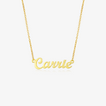 Personalized Script Name Necklace - Carrie name in white background