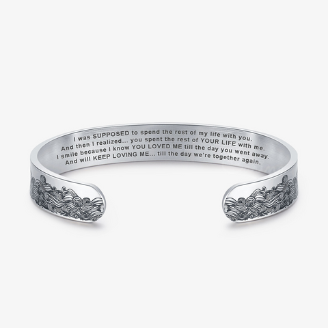 To My Husband In Heaven Memorial Bracelet on white background