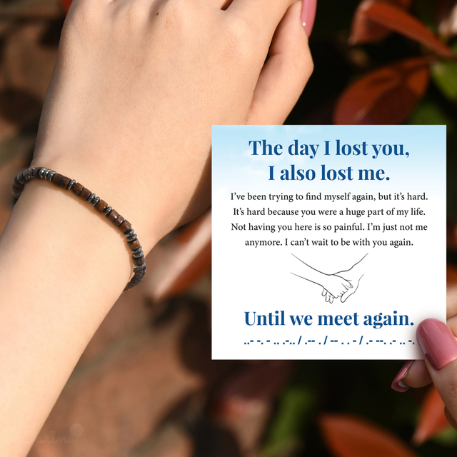 The Day I Lost You Morse Code Bracelet card creative