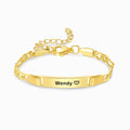 gold Personalized Baby Bracelet on white background