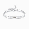 silver Personalized Baby Bracelet on white background