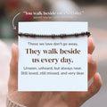 You Walk Beside Me Every Day Morse Code Bracelet with message card