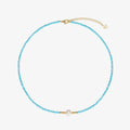 To My Granddaughter, I Am So Proud Of You Freshwater Pearl Necklace (turquoise) on a white background