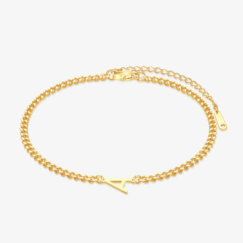 Skinny Initial Chain Bracelet