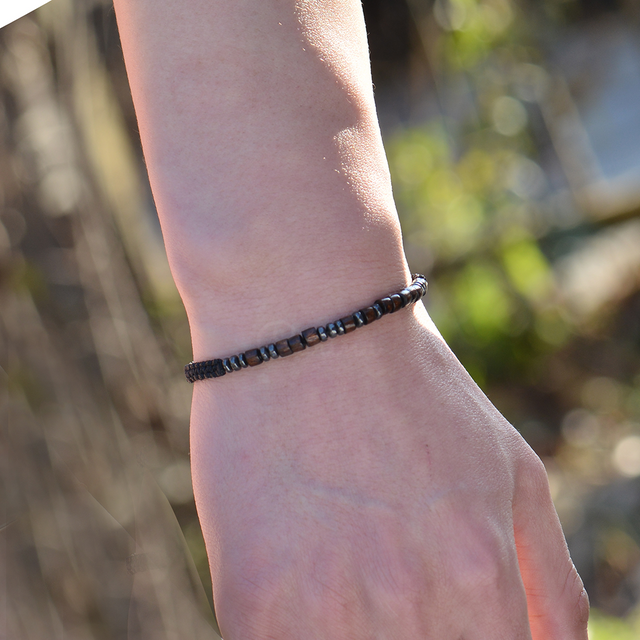 Model wearing To My Man, I Love You More Than You'll Ever Know Morse Code Bracelet