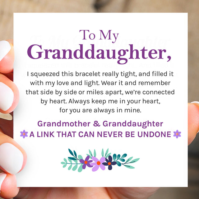 Card message for Grandmother & Granddaughter “A Link That Can Never Be Undone” Blossom Knot Bracelet