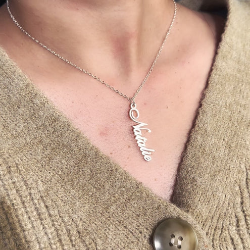 Short Video Clip for Vertical Name Necklace