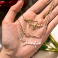 Dainty Paris Name Necklace in 3 color variations: Gold, Silver, Rose Gold